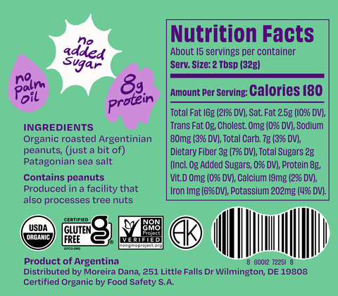 Crazy Crunchy Organic All Natural Peanut Butter - 16oz Jar