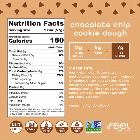 Feel Bars-Chocolate Chip Cookie Dough