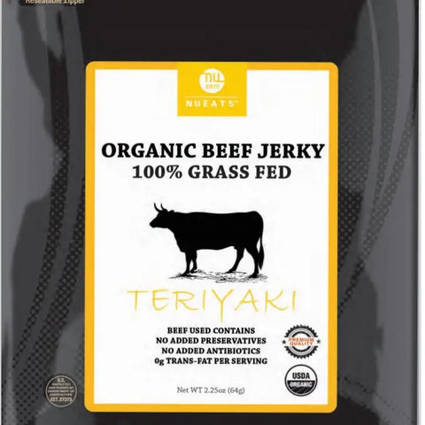Nueats: Organic 100% Grass Fed Beef Jerky, Teriyaki, 2.25oz
