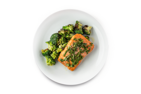 Basil Salmon w/ Caesar Broccoli