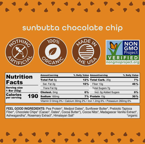 Feel Bars-Sunbutta Chocolate Chip