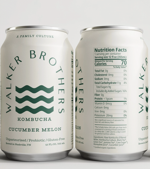 Walker Brothers Cucumber Melon Non - Acoholic Kombucha