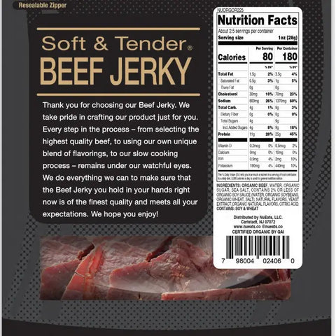 Nueats: Organic 100% Grass Fed Beef Jerky, Original, 2.25oz